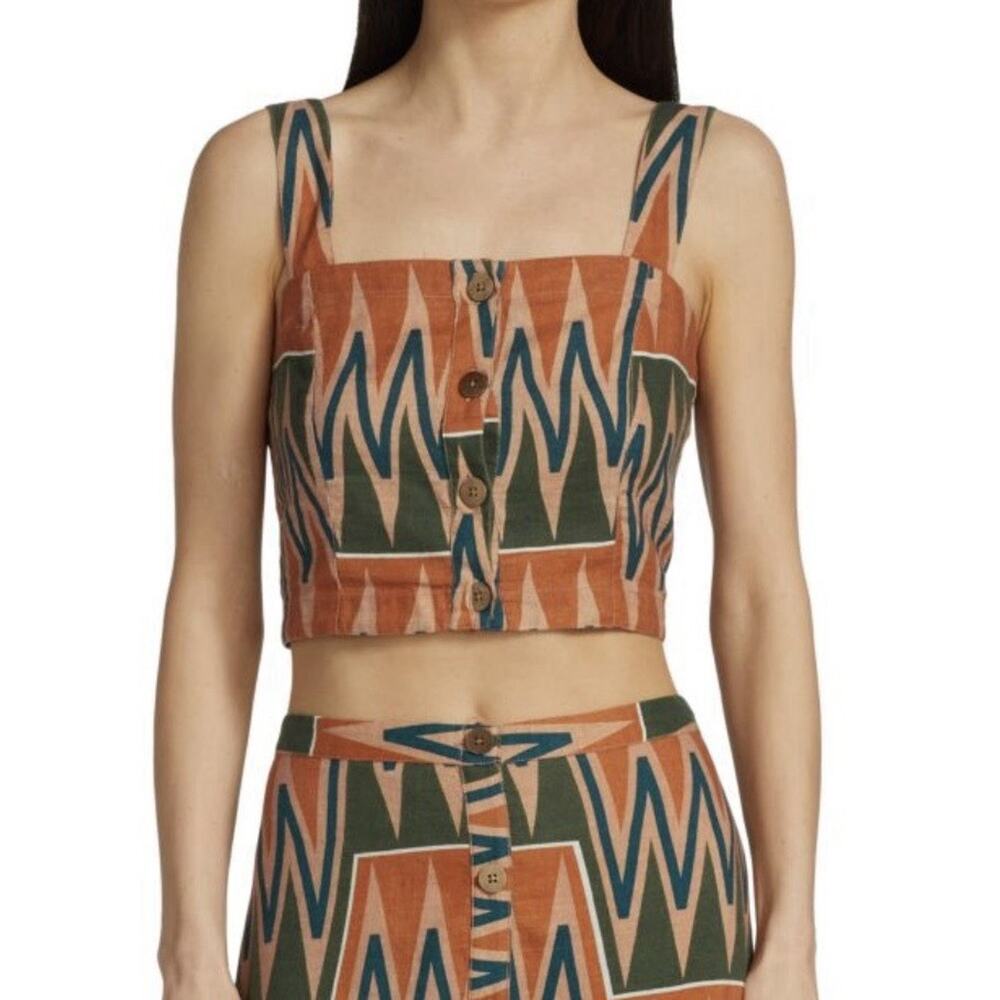 Veronica Beard Jeans Women’s Tiffany Geometric Crop Top Size M